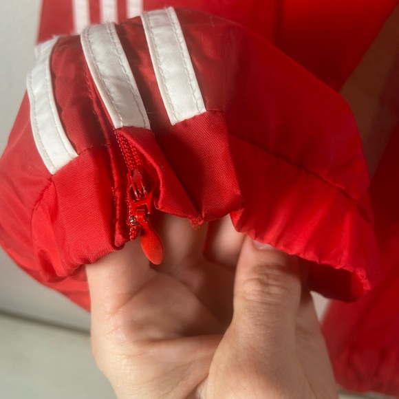 Vintage Adidas Nylon Windbreaker Pant Size Large Red Swishy - Picture 4 of 6